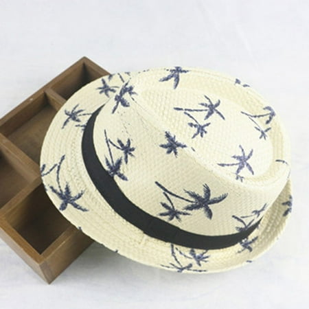 KABOER Children Kids Boys Girl Fedora Hat Trilby Cap Straw Jazz Sunhat Sunbonnet Summer