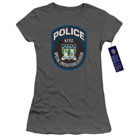 New York City Special Ops Junior Women's T-Shirt Sheer Charcoal