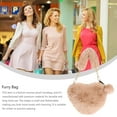 thumbnail image 2 of WRITWAA Khaki Furry Heart-Shaped Handbag - Convenient Size for Mobile Phone, Lipstick, and, 2 of 8