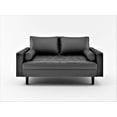 thumbnail image 4 of US Pride Furniture Mid-Century Gabler Loveseat in Faux Leather, Black, 4 of 9
