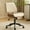 Model2-Black Base-Beige, variant on Ktaxon Swivel Office Chair, Armless Curved Wood Accent Desk Chair with PU Upholstered, Black Base Task Chair for Study, Makeup Vanity White