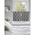 thumbnail image 3 of Black White Geometric 2 Panel Kitchen Curtains for Small Windows, Modern Abstract Art Bathroom Tier Curtain, Short Window Treatment for Bedroom/Living Room 55"x24", 3 of 6