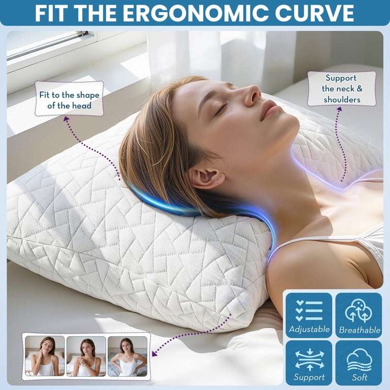 Lolsea Memory Foam Pillows Queen, Set of 2 photo 8