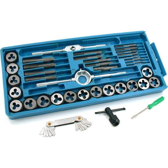 39Pc Metric Tap & Die Set Tap Machinist Shop Repair Extractors Workshop Tools