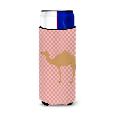 

Carolines Treasures BB7817MUK Arabian Camel Dromedary Pink Check Michelob Ultra Hugger for Slim Cans