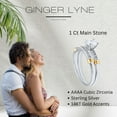 thumbnail image 5 of Abigail Wedding Ring Set for Women Engagment Ring Sterling Silver CZ Ginger Lyne Collection, 5 of 7