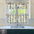 thumbnail image 4 of Colorful Small Leaves Kitchen Curtains and Valances Set-3 Piece Kitchen Curtains Sets with Valance for Windows Rod Pocket Machine Washable Kitchen Decor(54"x18"+2x27.5"x24"), 4 of 6