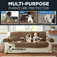 thumbnail image 4 of Mainstays Sofa Reversible Quilted Microfiber Pet Cover Multipurpose Furniture Protector, Tan/Brown, 3-Piece, 4 of 10
