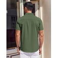 thumbnail image 3 of COOFANDY Mens Button up Short Sleeve Shirt Button Down Dress Shirts Solid Stretch Dress Shirt for Men, 3 of 6