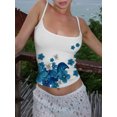 thumbnail image 5 of Rdhnmea Women Crop Camisoles Floral Print Spaghetti Strap Sleeveless Tank Tops, 5 of 9