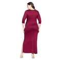 thumbnail image 4 of Plus Size V Neck Side Slit Fitted Maxi Dress, 4 of 11