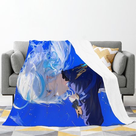 Beautiful Elf Girls, Lewd Waifu Anime Flannel Fleece Blanket Naked Waifu Plush Throw Fuzzy Super Soft Microfiber Flannel Blankets for Couch, Bed, Sofa Warm and Cozy for All Seasons 50*40