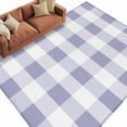 thumbnail image 3 of Purple White Buffalo Check 6x9 Area Rugs, Farmhouse Plaid Modern Geometric Non-Skid Rubber Backing Large Rectangle Rugs - Living Room Bedroom Home Office, Indoor Floor Mat Carpets Washable Rug, 3 of 9