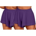 thumbnail image 2 of Hrsba Pack of Shorts for Women, 2 PC Solid Color Elastic Waist Side Ruffled Summer Casual Shorts Comfortable Daily Wear, 2 of 4