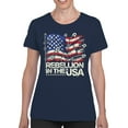 thumbnail image 2 of American Flag Alteration Art Women's T-shirt, 2 of 3