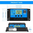 thumbnail image 2 of Controlador de carga del regulador del panel solar de la batería inteligente 20A 12V / 24V con pantalla LCD de puerto USB dual de 5V esquí esquí Gafas de esquí, 2 of 5