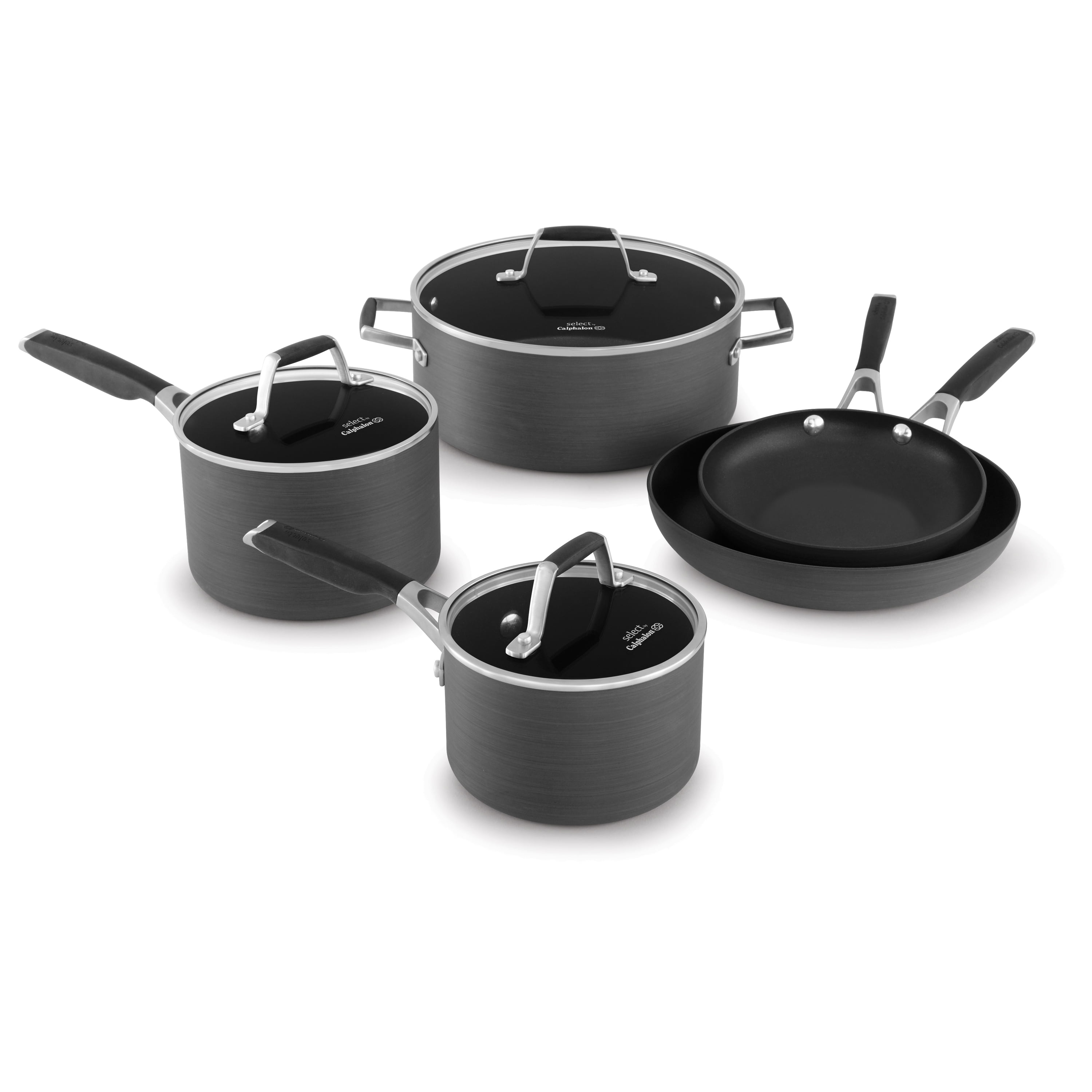 10-Piece Cookware Set Select by Calphalon Hard-Anodized Nonstick Pots and Pans 