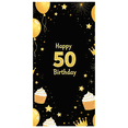 thumbnail image 3 of Black Background Glittery Golden 50th Birthday Banner with Crowns Balloons Stars Cakes, Party Decoration Backdrop for Photography Props Birthday Party Celebrations, 3 of 8