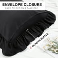 thumbnail image 6 of Unique Bargains 1Pc 100% Cotton Envelope Closure Body Ruffled Pillowcase Black 20"x48", 6 of 8