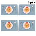 thumbnail image 3 of Coofit 4PCS Faux Leather Placemat Water & Oil Proof Rectangular Table Mat Dining Mat, 3 of 10