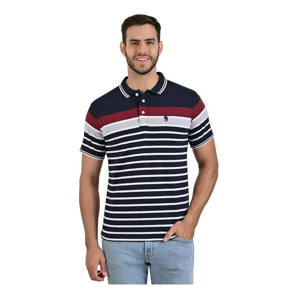 PLAYERA POLO DE MODELAJE FRANJAS MULTICOLOR3034-RPOLO-C XG HPC POLO