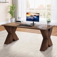 thumbnail image 4 of Tribesigns 63" Executive Desk, Modern Wood Large Office Computer Desk for Home Office, Brown, 4 of 7