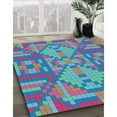 thumbnail image 3 of Ahgly Company Machine Washable Indoor Square Transitional Viola Purple Area Rugs, 3' Square, 3 of 7