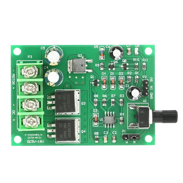 Placa controladora de motor, controlador de motor PWM de alta potencia DC5-18V Controlador de velocidad del motor Confiable y duradero