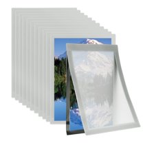 8.5 x 11 Inch Magnetic Sign Holder, 12Pcs Self-Adhesive Magnetic Border Wall Mount Picture Frames Document Holder for Wall Window Home Office Store Poster, Silver