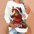 thumbnail image 5 of Christmas Sweatshirts for Women Round Neck Shirts Fashion Christmas Funny Printed Blouses Long Sleeve Sweaters Casual Xmas Holiday Pullover Tops, 5 of 6