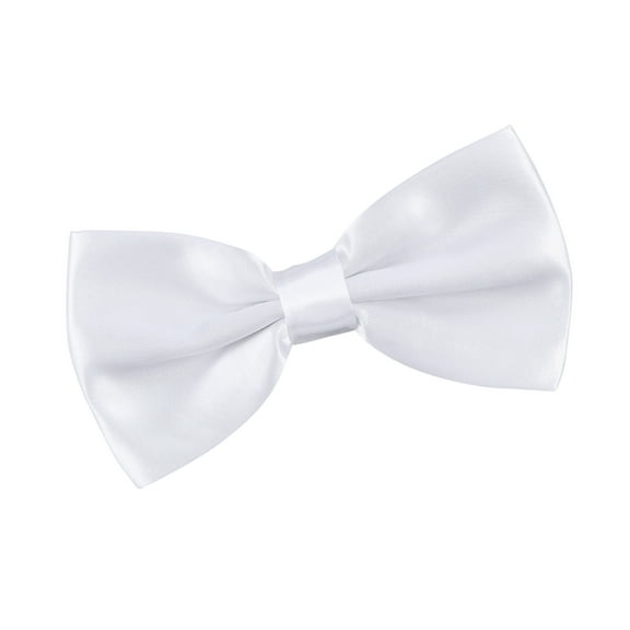 ELAYARD White Polyester Silk Bow Tie for Groomsmen, 1 Piece - Perfect for Weddings, Anniversaries, Graduation Ceremonies