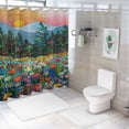 thumbnail image 7 of JEUXUS Wildflower Colorful Floral Watercolor Floral Artwork Shower Curtain - Durable and Washable White, 7 of 7