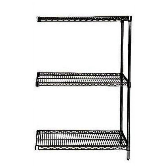 21" Deep x 24" Wide x 86" High 3 Tier Black Add-On Shelving Unit