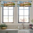thumbnail image 3 of LALILO Kitchen Curtain Valance Castle Unique Rod Pocket Window Curtain 52"x 18" Set of 2, 3 of 7