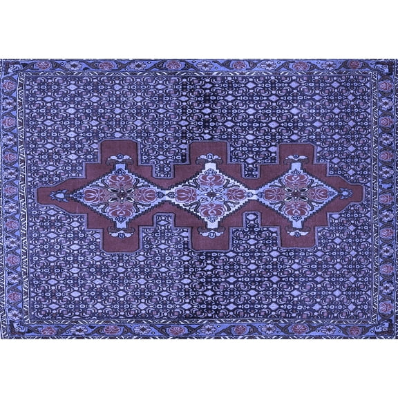 Ahgly Company Indoor Rectangle Persian Blue Traditional Area Rugs, 5' x 7'