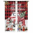 thumbnail image 3 of ERUNPONLY Christmas Sheer Curtains 63 Inch Length 2 Panels Set, Winter Red Truck Xmax Cardinal Gnomes Gifts Voile Window Treatment Curtains Sheers Drapes for Bedroom/Living Room/Kitchen 52x"63"x2, 3 of 7
