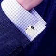 thumbnail image 2 of Gemelos con iniciales clásicas de acero inoxidable para hombres, 26 gemelos con letras iniciales del alfabeto, camisas de negocios para bodas AZ Ormromra HMHZ861-19, 2 of 6