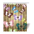 thumbnail image 1 of BOSDECO Green Floral with Beautiful Butterfly Waterproof Polyester Fabric Shower Curtain 60x72 inches, 1 of 2