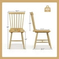 thumbnail image 3 of Costway Windsor Dining Chairs Set of 2 Armless Spindle Back Solid Rubber Wood Natural, 3 of 9