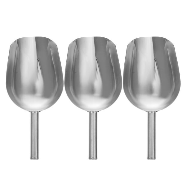 3 palas de acero inoxidable para hielo, granos, harina, arroz, té, dulces, postres, legumbres (27 x 11,5 cm)
