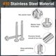 thumbnail image 3 of Uxcell 100 Paquete #10 x 1-1/2" Tornillos autorroscantes, Tornillos autoperforantes de acero inoxidable 410 para metal, Cabeza de arandela hexagonal para chapa metálica, 3 of 5