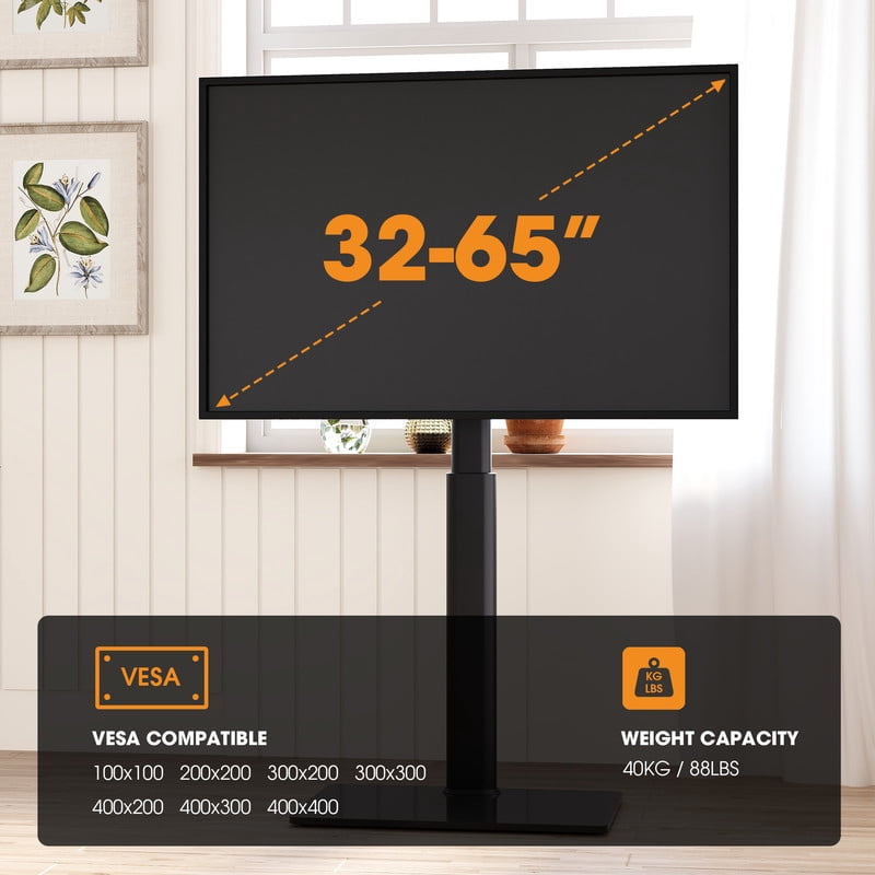 Floor TV Stand for 32-65 inch TVs up to 88lbs with Tilt