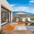 thumbnail image 2 of Orange Abstract Outdoor Rug 4x6 Ft, Non Slip Washable Area Rug, Grey Geometric Oil Painting Vintage Gradient Patio Rugs Carpet Runner, Large Floor Mat for Indoor/Outdoor Deck Porch Camping, 2 of 8