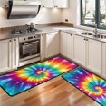thumbnail image 3 of Kitchen Rugs Sets Of 2,Colorful Rainbow Tie Dye Spiral Pattern Anti Fatigue Kitchen Mat Rugs Non Slip Washable,Decorative Kitchen Floor Mats for Kitchen,Sink,Laundry,17"x47"+17"x47", 3 of 5