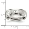 thumbnail image 4 of Auriga Fine Jewelry Stainless Steel Polished Etched Design Ridged Edge 7.5mm Men's Band Size 10, 4 of 7
