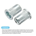 thumbnail image 4 of Unique Bargains 1/4-20 Rivet Nuts, 50 Pack Zinc Plated Carbon Steel Knurled Flat Head Threaded Insert Nuts for Metal, Plastic, 4 of 5