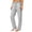 Gray, variant on Maplenight Womens Cotton Linen Pants with Pockets Casual Elastic Waist Drawstring Straight Leg Pants Summer Lounge Travel Beach Trousers
