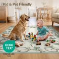 thumbnail image 4 of ODIKA 4'x6' Ultra-Soft Area Rug, Grey Sage Vintage Cottagecore Botanical Scroll Leafy Border Woodland None Washable, Bare feet friendly, Silk-Touch for Bedroom Home office, 4 of 7