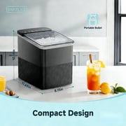 Simzlife Countertop Ice Maker, 9 Bullet Ice in 6 Minutes, 26 lbs/Day, Self-Cleaning, Dual Ice Sizes Includes Ice Scoop & Basket, for Home, Office & Parties