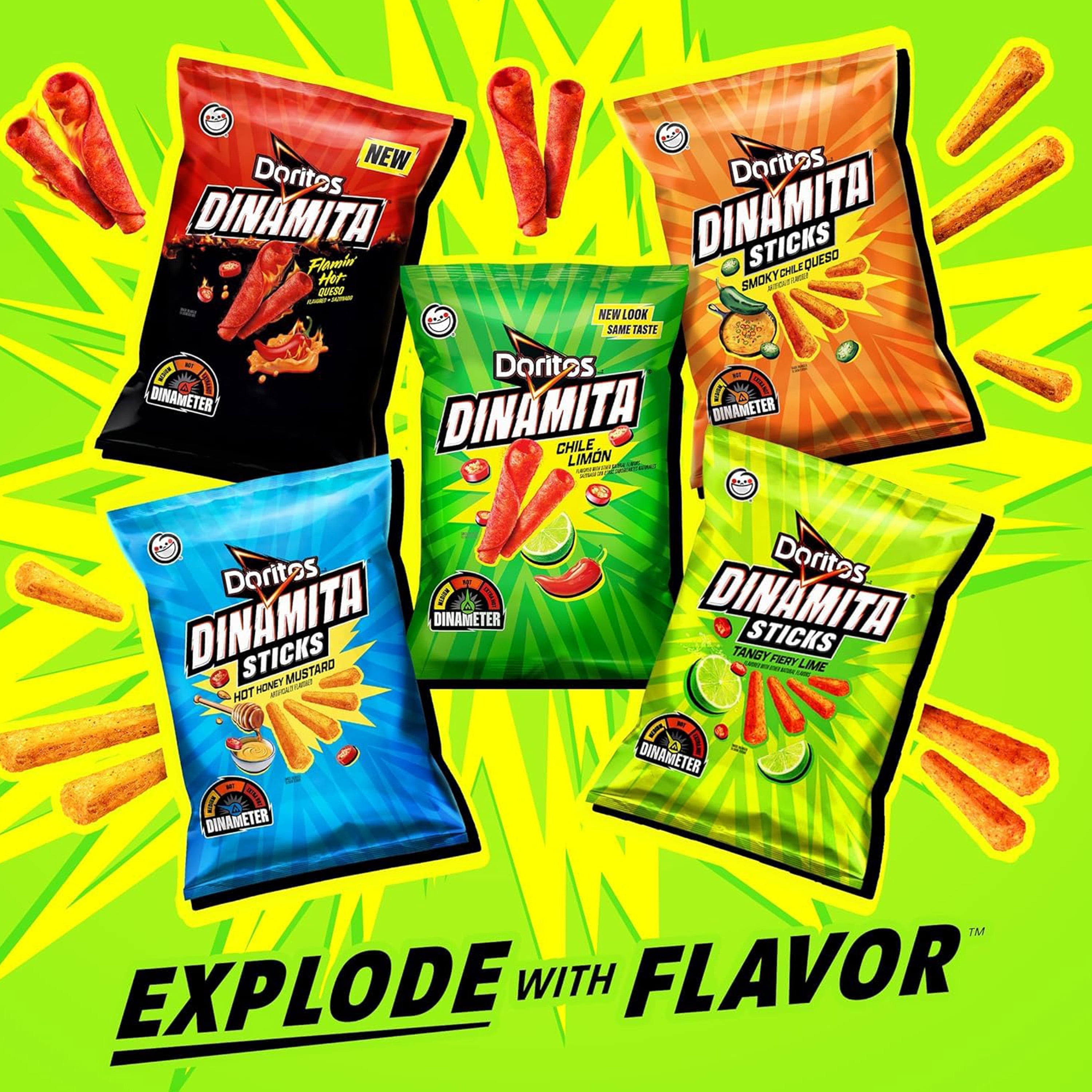 Doritos Dinamita Chile Limon Rolled Flavored Tortilla Chips, 40 Pack